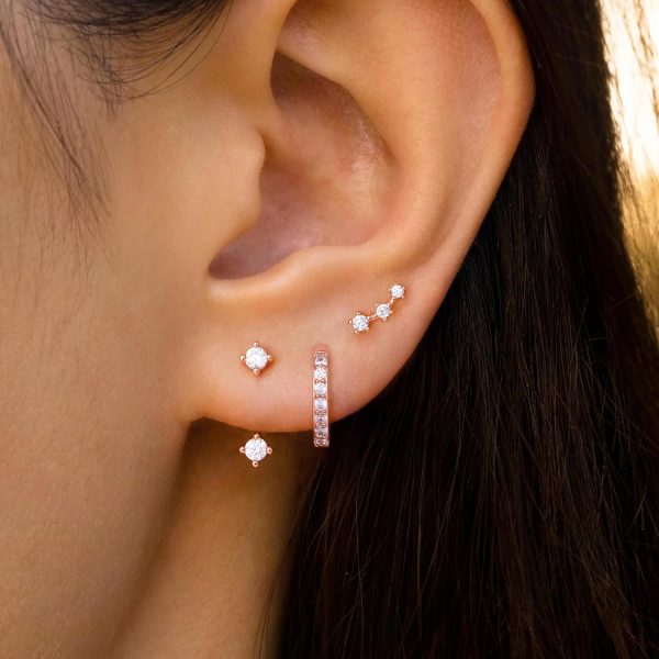 Gold Stud Earrings Set for Women, 3 Pairs Huggie Hoop Jacket Studs Earring Stacks, Hypoallergenic 925 Sterling Silver Post Dainty Birthstone Trendy Women Fashion Accessories Jewelry Gifts - Image 102