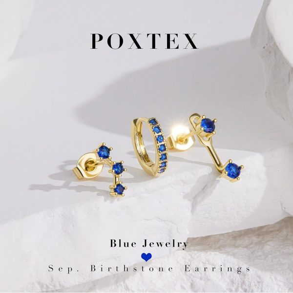 Gold Stud Earrings Set for Women, 3 Pairs Huggie Hoop Jacket Studs Earring Stacks, Hypoallergenic 925 Sterling Silver Post Dainty Birthstone Trendy Women Fashion Accessories Jewelry Gifts - Image 109