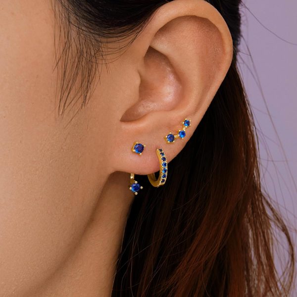 Gold Stud Earrings Set for Women, 3 Pairs Huggie Hoop Jacket Studs Earring Stacks, Hypoallergenic 925 Sterling Silver Post Dainty Birthstone Trendy Women Fashion Accessories Jewelry Gifts - Image 110