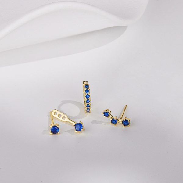 Gold Stud Earrings Set for Women, 3 Pairs Huggie Hoop Jacket Studs Earring Stacks, Hypoallergenic 925 Sterling Silver Post Dainty Birthstone Trendy Women Fashion Accessories Jewelry Gifts - Image 113