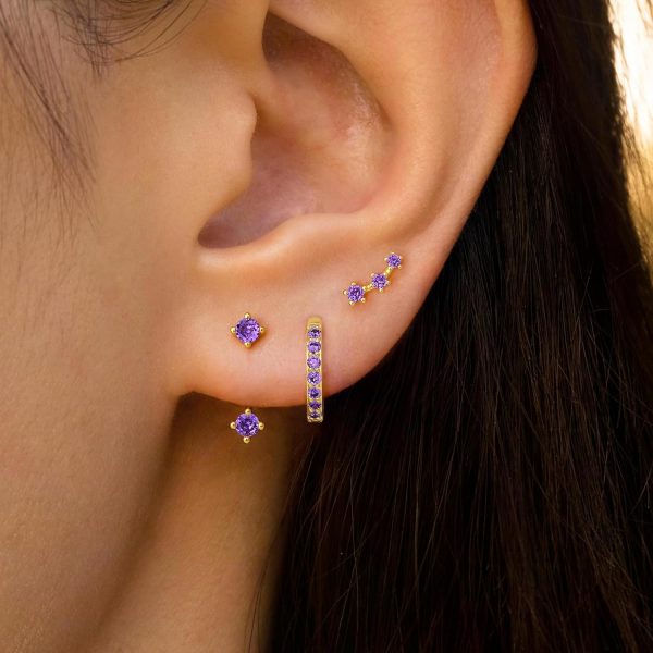 Gold Stud Earrings Set for Women, 3 Pairs Huggie Hoop Jacket Studs Earring Stacks, Hypoallergenic 925 Sterling Silver Post Dainty Birthstone Trendy Women Fashion Accessories Jewelry Gifts - Image 115