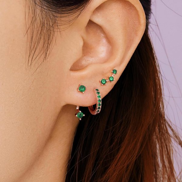 Gold Stud Earrings Set for Women, 3 Pairs Huggie Hoop Jacket Studs Earring Stacks, Hypoallergenic 925 Sterling Silver Post Dainty Birthstone Trendy Women Fashion Accessories Jewelry Gifts - Image 121