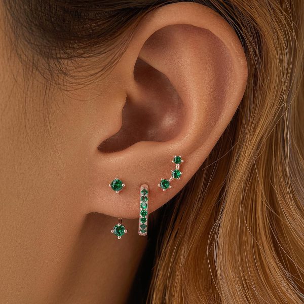 Gold Stud Earrings Set for Women, 3 Pairs Huggie Hoop Jacket Studs Earring Stacks, Hypoallergenic 925 Sterling Silver Post Dainty Birthstone Trendy Women Fashion Accessories Jewelry Gifts - Image 125