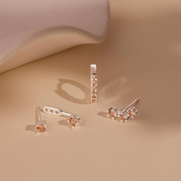 Gold Stud Earrings Set for Women, 3 Pairs Huggie Hoop Jacket Studs Earring Stacks, Hypoallergenic 925 Sterling Silver Post Dainty Birthstone Trendy Women Fashion Accessories Jewelry Gifts - Image 147