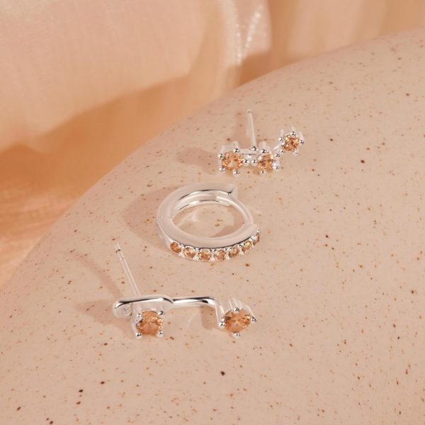Gold Stud Earrings Set for Women, 3 Pairs Huggie Hoop Jacket Studs Earring Stacks, Hypoallergenic 925 Sterling Silver Post Dainty Birthstone Trendy Women Fashion Accessories Jewelry Gifts - Image 148