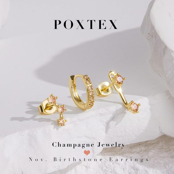 Gold Stud Earrings Set for Women, 3 Pairs Huggie Hoop Jacket Studs Earring Stacks, Hypoallergenic 925 Sterling Silver Post Dainty Birthstone Trendy Women Fashion Accessories Jewelry Gifts - Image 151