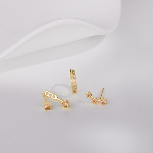 Gold Stud Earrings Set for Women, 3 Pairs Huggie Hoop Jacket Studs Earring Stacks, Hypoallergenic 925 Sterling Silver Post Dainty Birthstone Trendy Women Fashion Accessories Jewelry Gifts - Image 152