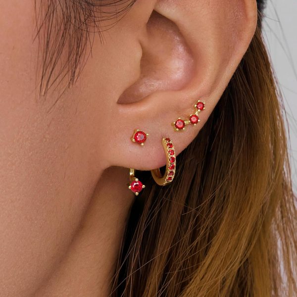 Gold Stud Earrings Set for Women, 3 Pairs Huggie Hoop Jacket Studs Earring Stacks, Hypoallergenic 925 Sterling Silver Post Dainty Birthstone Trendy Women Fashion Accessories Jewelry Gifts - Image 161