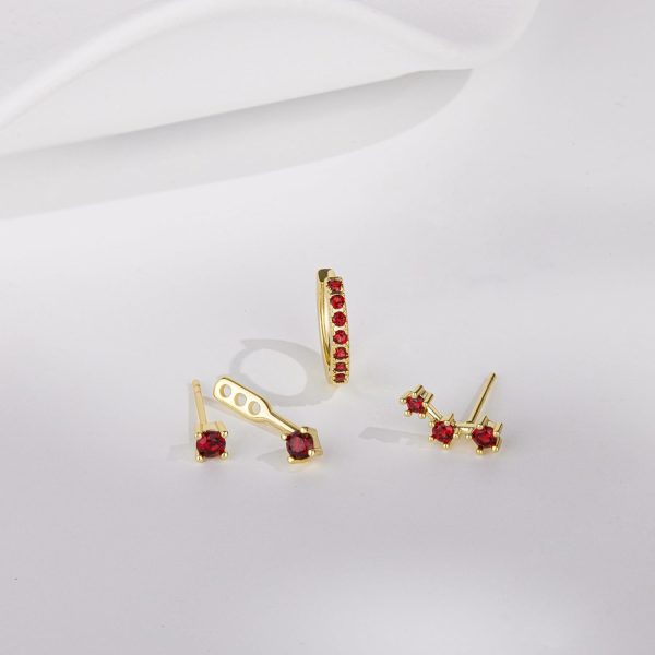Gold Stud Earrings Set for Women, 3 Pairs Huggie Hoop Jacket Studs Earring Stacks, Hypoallergenic 925 Sterling Silver Post Dainty Birthstone Trendy Women Fashion Accessories Jewelry Gifts - Image 165