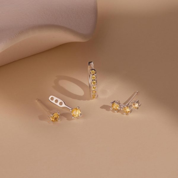 Gold Stud Earrings Set for Women, 3 Pairs Huggie Hoop Jacket Studs Earring Stacks, Hypoallergenic 925 Sterling Silver Post Dainty Birthstone Trendy Women Fashion Accessories Jewelry Gifts - Image 169