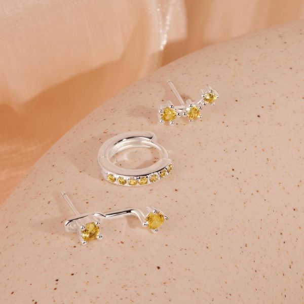 Gold Stud Earrings Set for Women, 3 Pairs Huggie Hoop Jacket Studs Earring Stacks, Hypoallergenic 925 Sterling Silver Post Dainty Birthstone Trendy Women Fashion Accessories Jewelry Gifts - Image 170