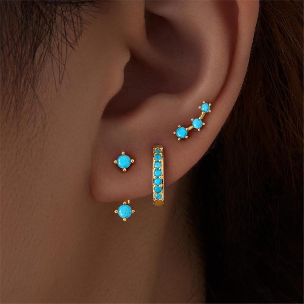 Gold Stud Earrings Set for Women, 3 Pairs Huggie Hoop Jacket Studs Earring Stacks, Hypoallergenic 925 Sterling Silver Post Dainty Birthstone Trendy Women Fashion Accessories Jewelry Gifts - Image 172