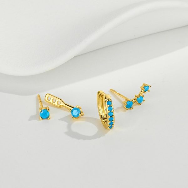 Gold Stud Earrings Set for Women, 3 Pairs Huggie Hoop Jacket Studs Earring Stacks, Hypoallergenic 925 Sterling Silver Post Dainty Birthstone Trendy Women Fashion Accessories Jewelry Gifts - Image 173