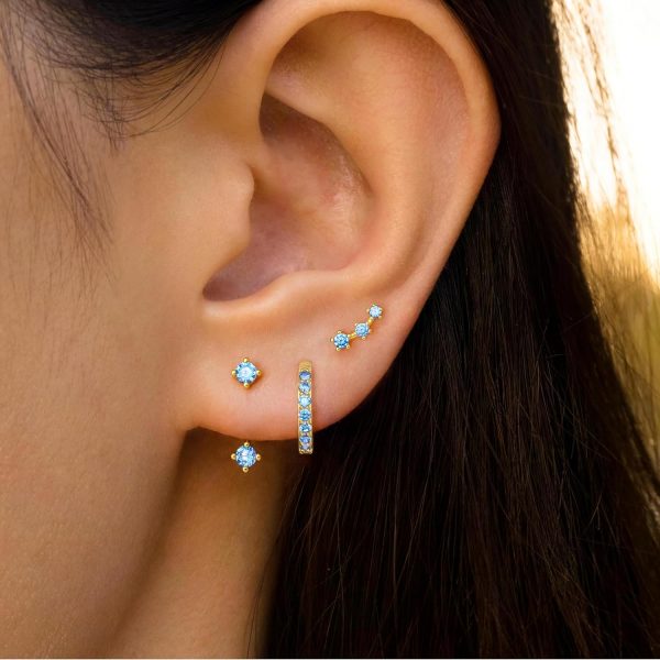 Gold Stud Earrings Set for Women, 3 Pairs Huggie Hoop Jacket Studs Earring Stacks, Hypoallergenic 925 Sterling Silver Post Dainty Birthstone Trendy Women Fashion Accessories Jewelry Gifts - Image 177