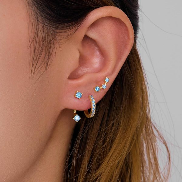 Gold Stud Earrings Set for Women, 3 Pairs Huggie Hoop Jacket Studs Earring Stacks, Hypoallergenic 925 Sterling Silver Post Dainty Birthstone Trendy Women Fashion Accessories Jewelry Gifts - Image 178