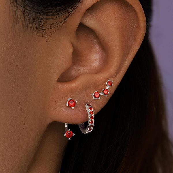 Gold Stud Earrings Set for Women, 3 Pairs Huggie Hoop Jacket Studs Earring Stacks, Hypoallergenic 925 Sterling Silver Post Dainty Birthstone Trendy Women Fashion Accessories Jewelry Gifts - Image 207