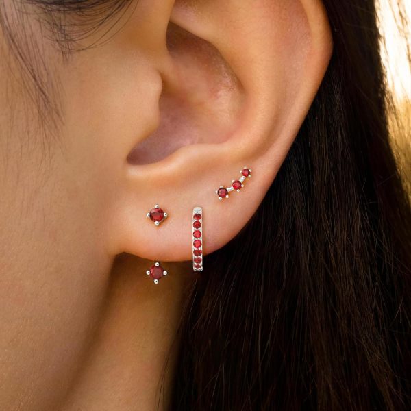 Gold Stud Earrings Set for Women, 3 Pairs Huggie Hoop Jacket Studs Earring Stacks, Hypoallergenic 925 Sterling Silver Post Dainty Birthstone Trendy Women Fashion Accessories Jewelry Gifts - Image 208