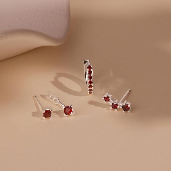 Gold Stud Earrings Set for Women, 3 Pairs Huggie Hoop Jacket Studs Earring Stacks, Hypoallergenic 925 Sterling Silver Post Dainty Birthstone Trendy Women Fashion Accessories Jewelry Gifts - Image 209