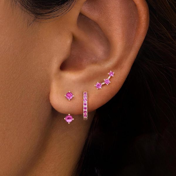 Gold Stud Earrings Set for Women, 3 Pairs Huggie Hoop Jacket Studs Earring Stacks, Hypoallergenic 925 Sterling Silver Post Dainty Birthstone Trendy Women Fashion Accessories Jewelry Gifts - Image 213
