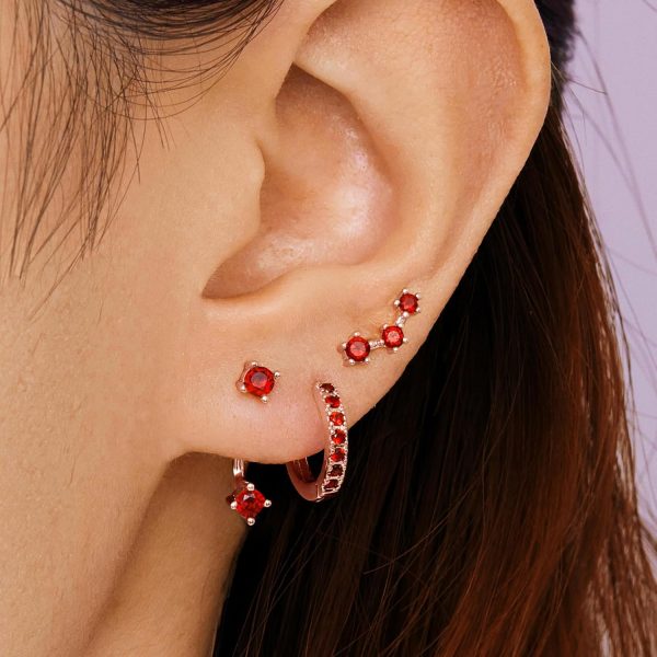 Gold Stud Earrings Set for Women, 3 Pairs Huggie Hoop Jacket Studs Earring Stacks, Hypoallergenic 925 Sterling Silver Post Dainty Birthstone Trendy Women Fashion Accessories Jewelry Gifts - Image 224