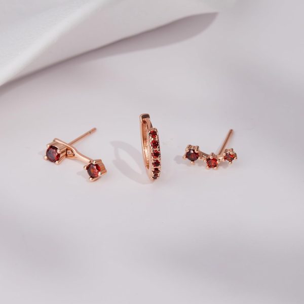 Gold Stud Earrings Set for Women, 3 Pairs Huggie Hoop Jacket Studs Earring Stacks, Hypoallergenic 925 Sterling Silver Post Dainty Birthstone Trendy Women Fashion Accessories Jewelry Gifts - Image 225